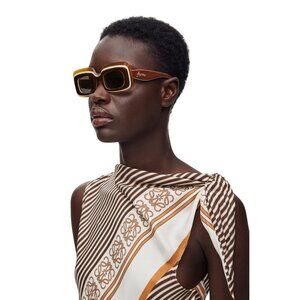 NEW LOEWE LW40139U 47A WOMEN SUNGLASSES BROWN/ORANGE SQUARE LOEWE EYEWEAR